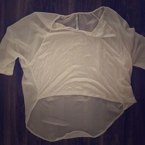 White hi-low blouse